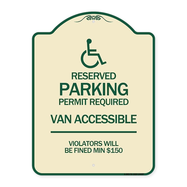 Signmission Connecticut Reserved Parking Permit Required Van Accessible Violators Will Be Fined M, TG-1824-24657 A-DES-TG-1824-24657 - main